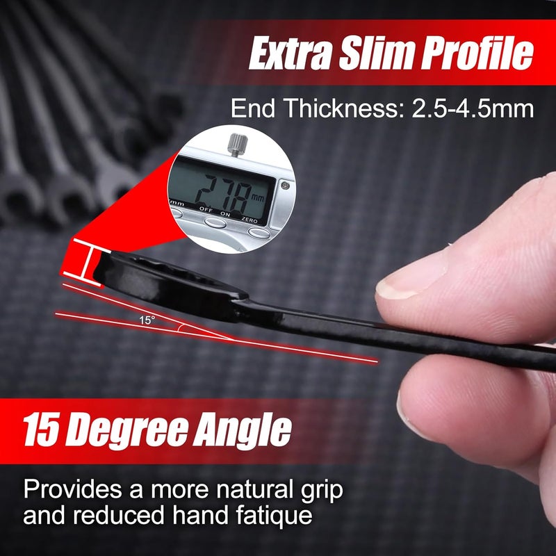 LEONTOOL طقم مفاتيح ربط مصغر SAE مكون من 10 قطع - Image 2